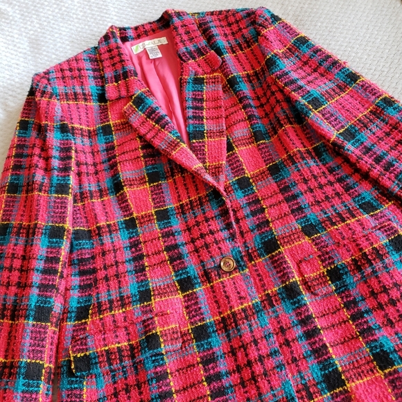 Vintage CHAUS Long Magenta Tweed Blazer - Picture 16 of 16